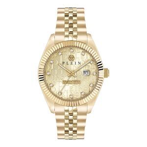 Philipp Plein Date Superlative Crystal Watch Gold Mens